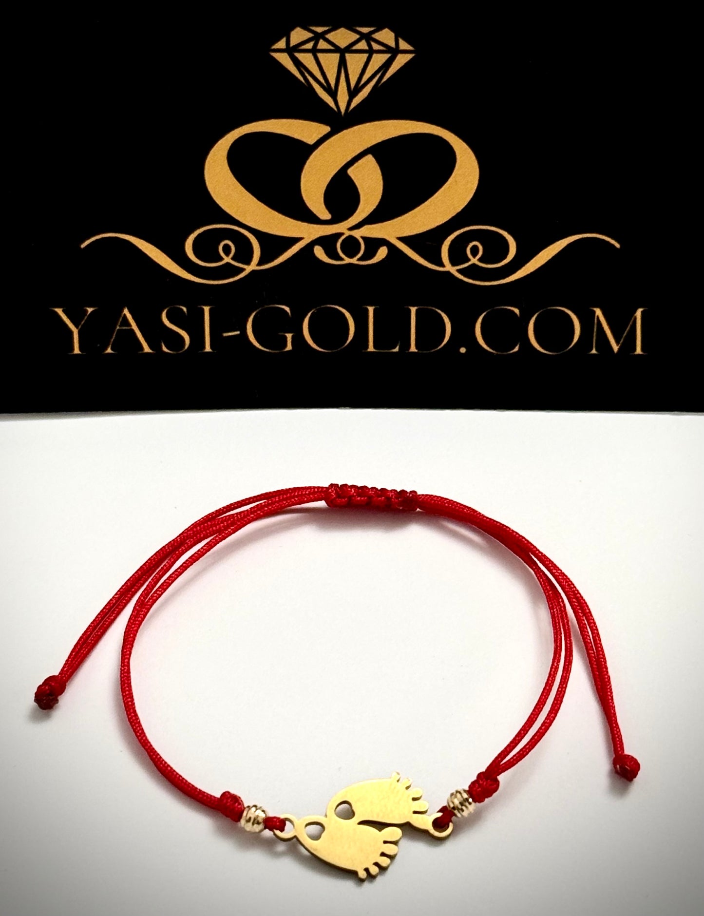 Гривна "Малки стъпчици" с 14к злато