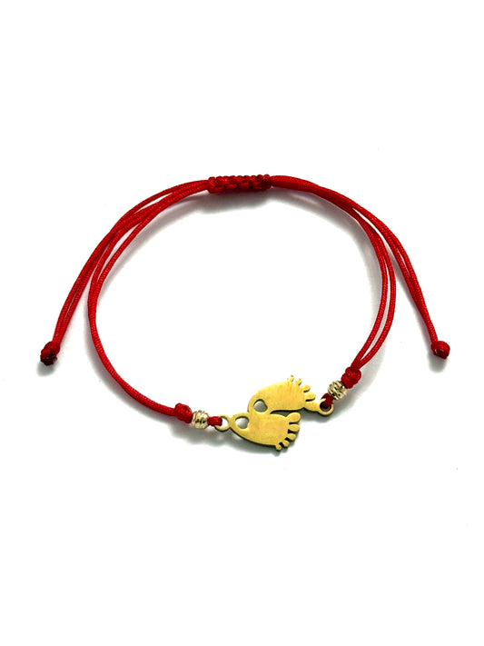 Гривна "Малки стъпчици" с 14к злато