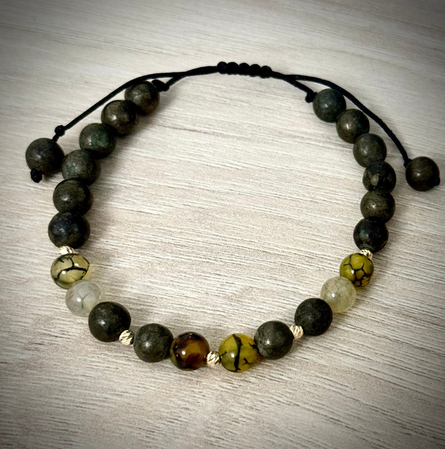 Гривна "Слънчев Дракон" с 14K злато