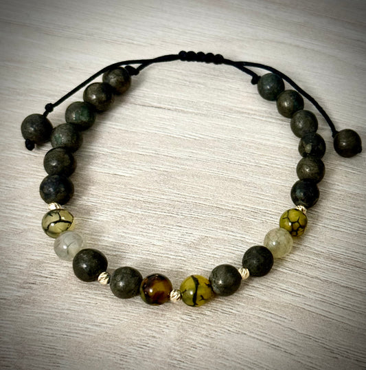 Гривна "Слънчев Дракон" с 14K злато